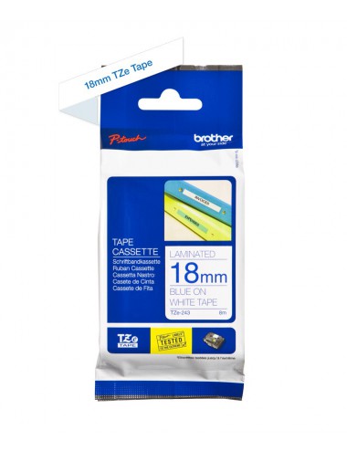 Brother TZE-243 cinta para impresora de etiquetas Azul sobre blanco
