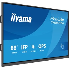 iiyama TN8605A-B1AG Écran d'affichage dynamique Écran plat interactif 2,17 m (85.6") 500 cd m² 4K Ultra HD Noir Écran tactile