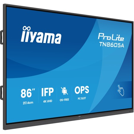 iiyama TN8605A-B1AG Écran d'affichage dynamique Écran plat interactif 2,17 m (85.6") 500 cd m² 4K Ultra HD Noir Écran tactile