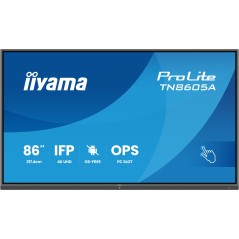 iiyama TN8605A-B1AG Écran d'affichage dynamique Écran plat interactif 2,17 m (85.6") 500 cd/m² 4K Ultra HD Noir Écran tactile