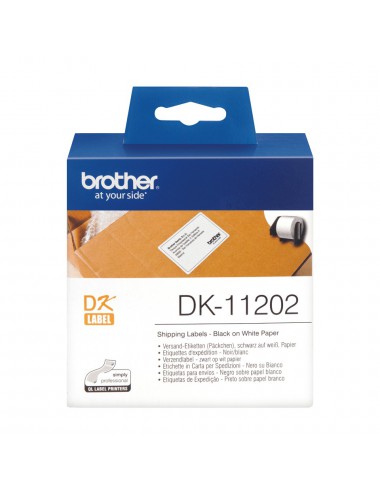 Brother DK-11202 ruban d'étiquette Noir sur blanc