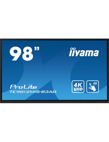 iiyama TE9812MIS-B3AG affichage de messages En forme de kiosk 2,49 m (98") LCD Wifi 400 cd m² 4K Ultra HD Noir Écran tactile