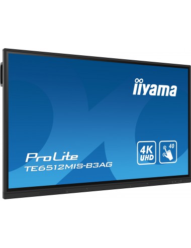 iiyama TE6512MIS-B3AG visualizzatore di messaggi Design chiosco 165,1 cm (65") LCD Wi-Fi 400 cd m² 4K Ultra HD Nero Touch