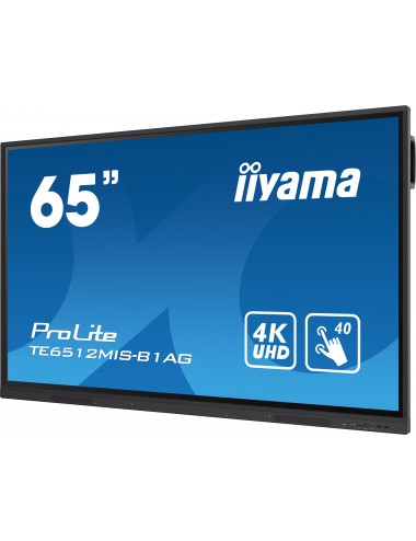 iiyama TE6512MIS-B3AG pantalla de señalización Diseño de quiosco 165,1 cm (65") LCD Wifi 400 cd m² 4K Ultra HD Negro Pantalla