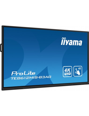 iiyama TE8612MIS-B3AG pantalla de señalización Diseño de quiosco 2,18 m (86") LCD Wifi 400 cd m² 4K Ultra HD Negro Pantalla