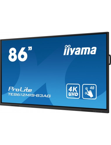 iiyama TE8612MIS-B3AG affichage de messages En forme de kiosk 2,18 m (86") LCD Wifi 400 cd m² 4K Ultra HD Noir Écran tactile