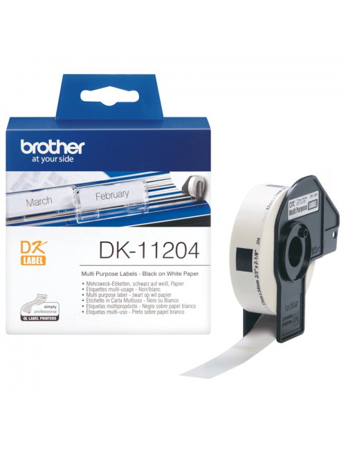 Brother DK-11204 nastro per etichettatrice Nero su bianco