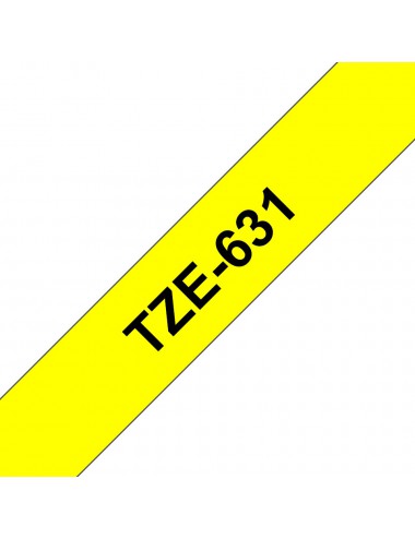Brother TZE-631 ruban d'étiquette Noir sur jaune
