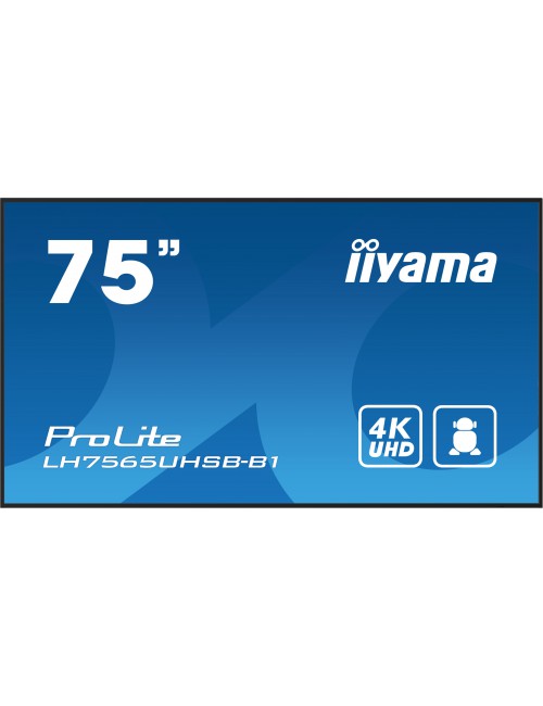 iiyama ProLite Pantalla plana para señalización digital 190,5 cm (75") LCD Wifi 500 cd m² 4K Ultra HD Negro Procesador