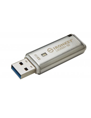 Kingston Technology IronKey Locker+ 50 unidad flash USB 32 GB USB tipo A 3.2 Gen 1 (3.1 Gen 1) Plata