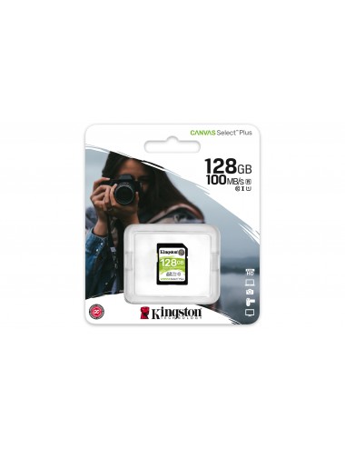 Kingston Technology Carte SDXC Canvas Select Plus 100R C10 UHS-I U3 V30 de 128 Go