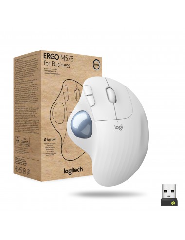 Logitech ERGO M575 for Business souris Droitier RF sans fil + Bluetooth Trackball 2000 DPI