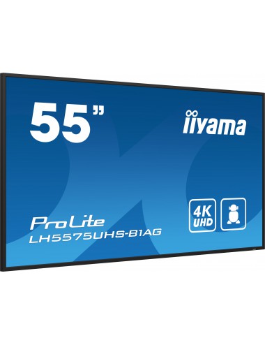 iiyama ProLite Pantalla plana para señalización digital 138,7 cm (54.6") LCD Wifi 500 cd m² 4K Ultra HD Negro Procesador