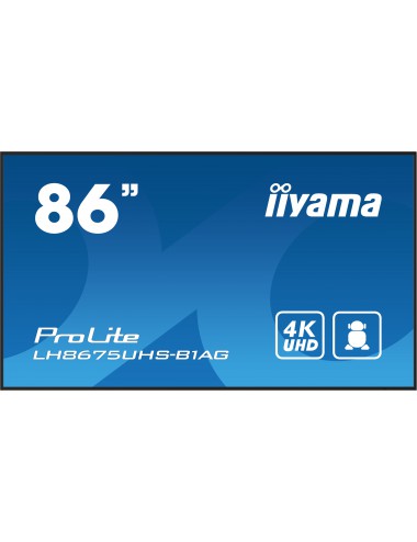 iiyama ProLite Pantalla plana para señalización digital 2,17 m (85.6") LCD Wifi 500 cd m² 4K Ultra HD Negro Procesador