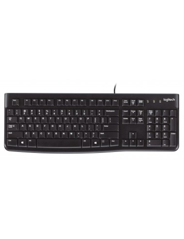 Logitech K120 Corded Keyboard tastiera USB QWERTY US International Nero