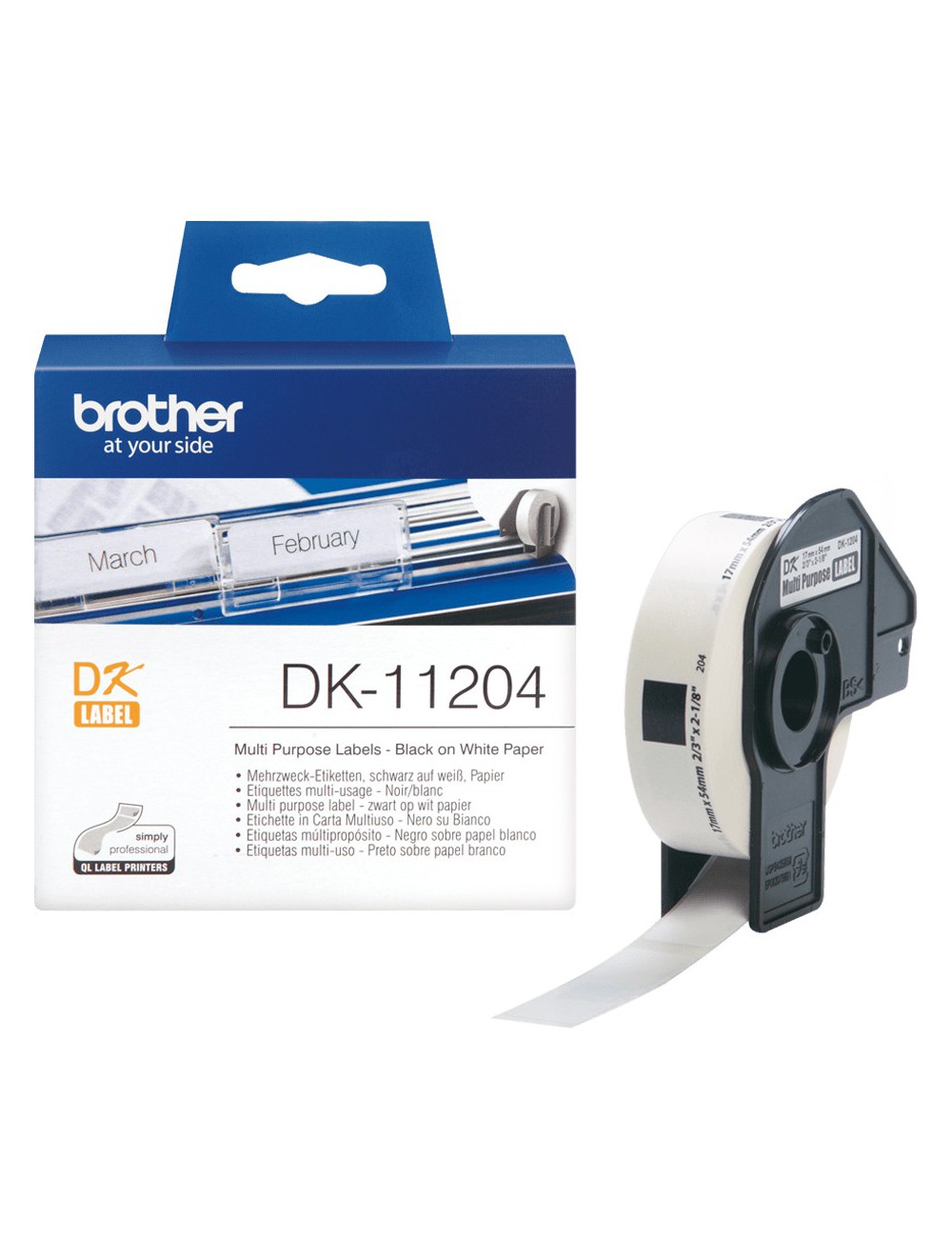 Brother DK-11204 cinta para impresora de etiquetas Negro sobre blanco