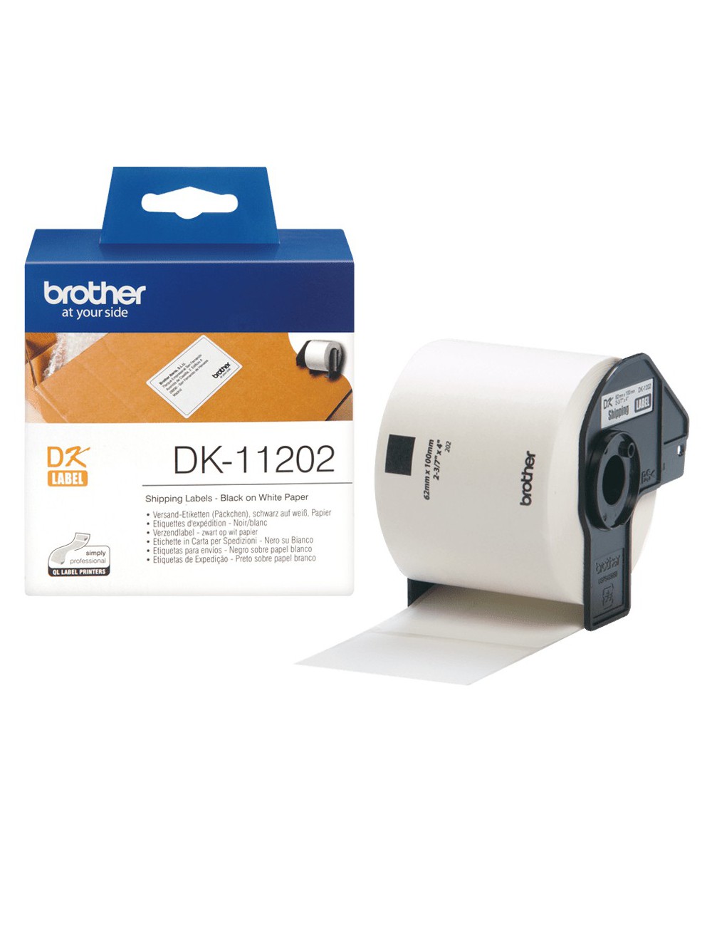 Brother DK-11202 cinta para impresora de etiquetas Negro sobre blanco