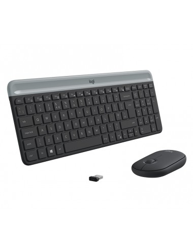 Logitech MK470 teclado Ratón incluido RF inalámbrico AZERTY Francés Grafito