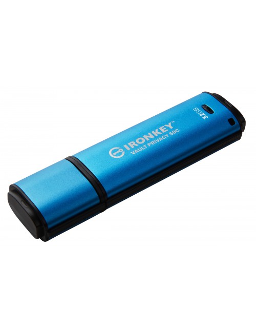 Kingston Technology IronKey Vault Privacy 50 unidad flash USB 32 GB USB Tipo C 3.2 Gen 1 (3.1 Gen 1) Negro, Azul