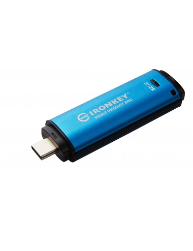 Kingston Technology IronKey Vault Privacy 50 unidad flash USB 32 GB USB Tipo C 3.2 Gen 1 (3.1 Gen 1) Negro, Azul