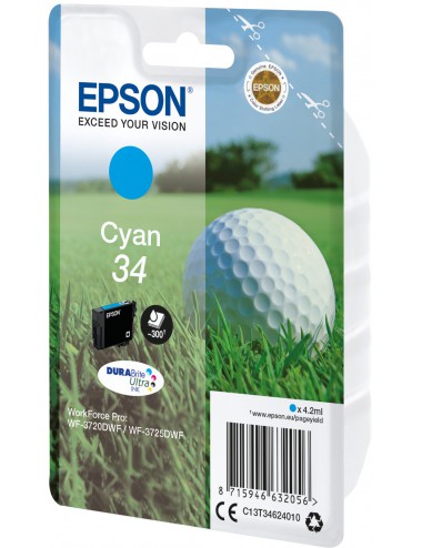 Epson Golf ball Singlepack Cyan 34 DURABrite Ultra Ink