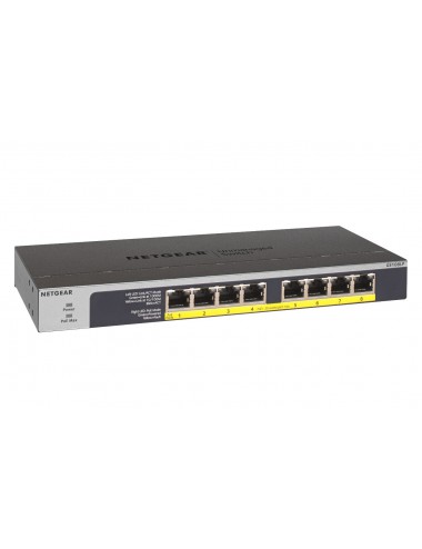 NETGEAR GS108LP Non gestito Gigabit Ethernet (10 100 1000) Supporto Power over Ethernet (PoE) 1U Nero, Grigio