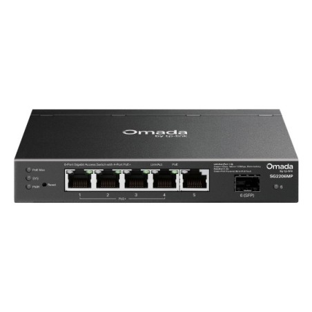 TP-Link Omada SG2206MP commutateur réseau L2 Gigabit Ethernet (10 100 1000) Connexion Ethernet, supportant l'alimentation via