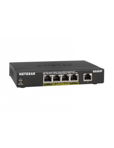 NETGEAR GS305Pv2 Non gestito Gigabit Ethernet (10 100 1000) Supporto Power over Ethernet (PoE) Nero