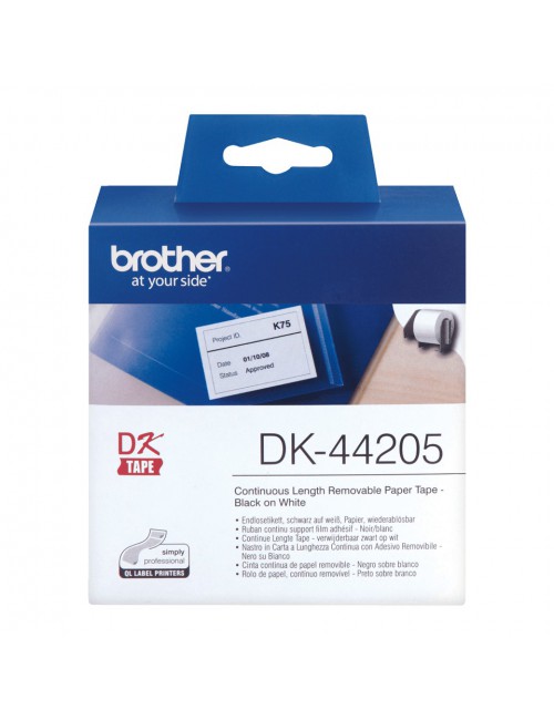 Brother DK-44205 cinta para impresora de etiquetas Negro sobre blanco