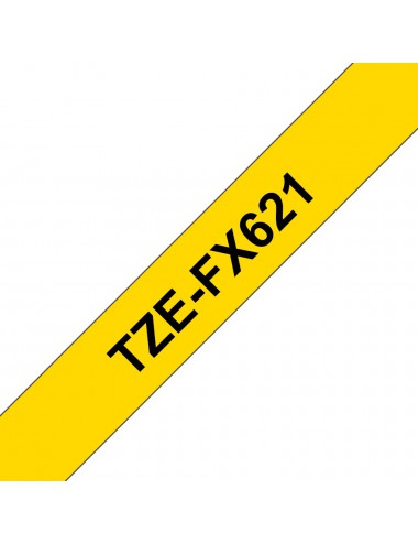 Brother TZE-FX621 cinta para impresora de etiquetas Negro sobre amarillo