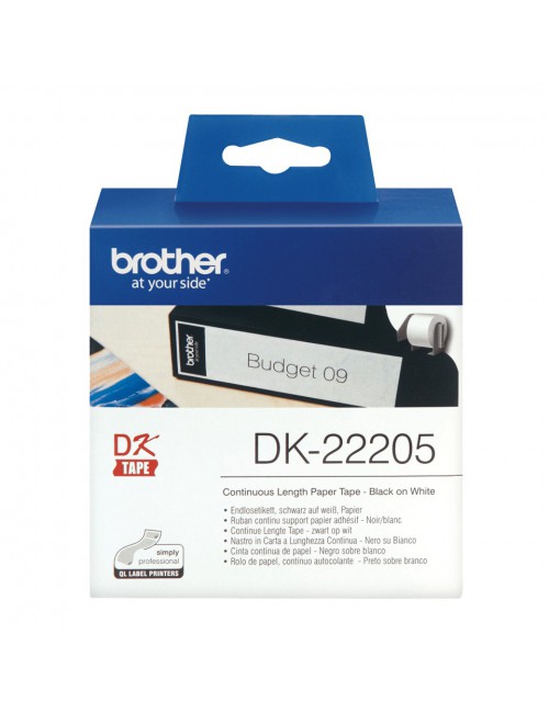 Brother DK-22205 ruban d'étiquette Noir sur blanc