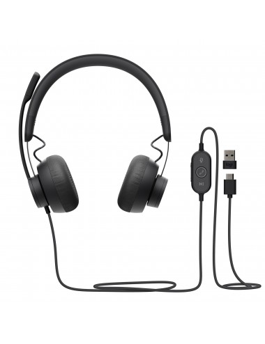 Logitech Zone 750 Auriculares Alámbrico Diadema Oficina Centro de llamadas USB Tipo C Grafito