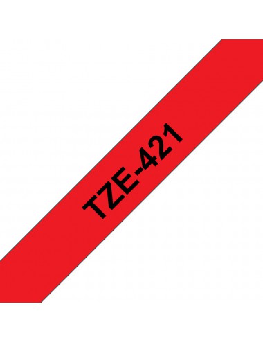 Brother TZE-421 ruban d'étiquette Noir sur rouge