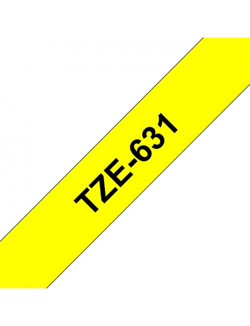 Brother TZE-631 nastro per etichettatrice Nero su giallo