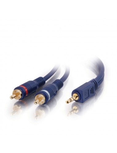 C2G 2m Velocity 3.5mm Stereo Male to Dual RCA Male Y-Cable câble audio 3,5mm 2 x RCA Noir