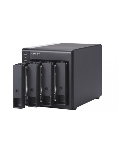 QNAP TR-004 Boîtier de disques de stockage Boîtier disque dur SSD Noir 2.5 3.5"