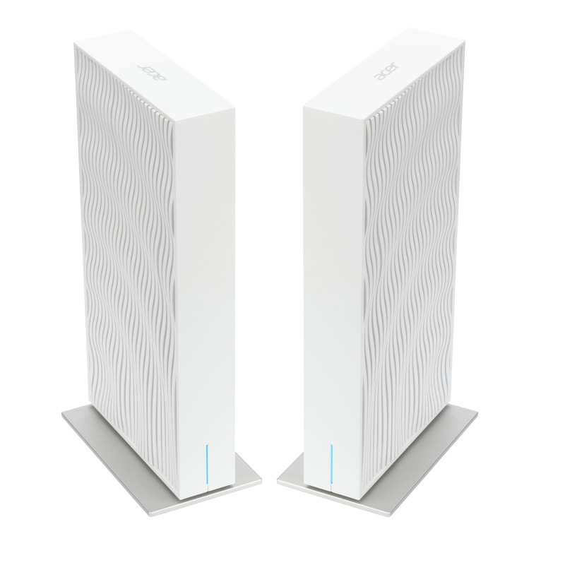 Acer Wave 7, wifi 7 Mesh Router, EU plug, dual pack Dual-band (2.4GHz + 5GHz or 2.4GHz + 6GHz) Wi-Fi 7 (802.11be) 4 Acer Wave 7, wifi 7 Mesh Router, EU plug, dual pack Dual-band (2.4GHz + 5GHz or 2.4GHz + 6GHz) Wi-Fi 7 (802.11be) 4