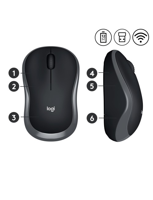 Logitech M185 souris Ambidextre RF sans fil Optique 1000 DPI