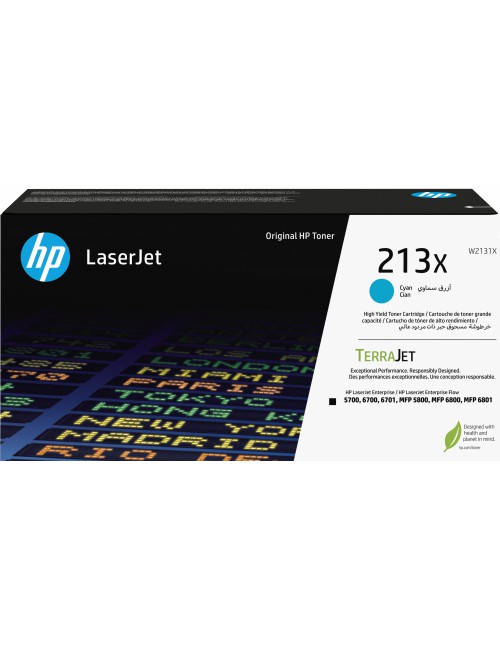 HP 213X Toner LaserJet authentique Grande capacité Cyan