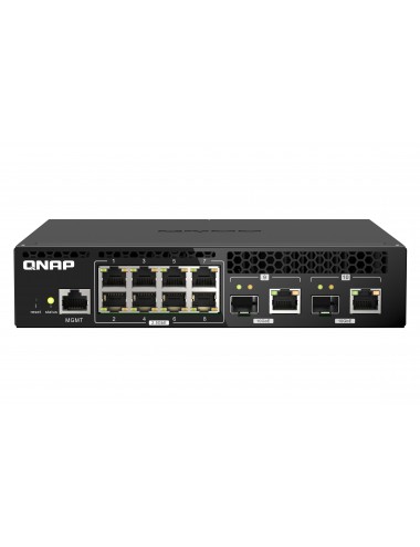 QNAP QSW-M2108R-2C switch di rete Gestito L2 2.5G Ethernet (100 1000 2500) Supporto Power over Ethernet (PoE) Nero