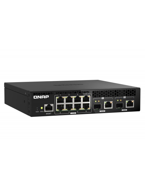 QNAP QSW-M2108R-2C switch di rete Gestito L2 2.5G Ethernet (100 1000 2500) Supporto Power over Ethernet (PoE) Nero