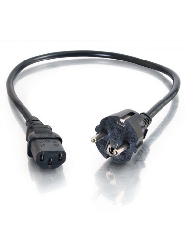 C2G Cable de alimentación europeo 16 AWG de 2 m (IEC320C13 a CEE7 7)