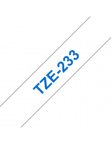 Brother TZE-233 ruban d'étiquette Bleu sur blanc