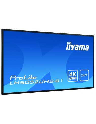 iiyama LH5052UHS-B1 affichage de messages Écran plat de signalisation numérique 125,7 cm (49.5") VA 500 cd m² 4K Ultra HD Noir
