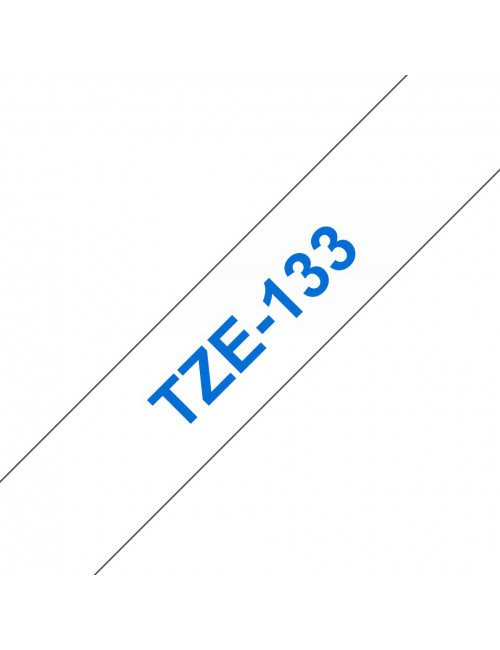 Brother TZE-133 ruban d'étiquette Bleu sur transparent