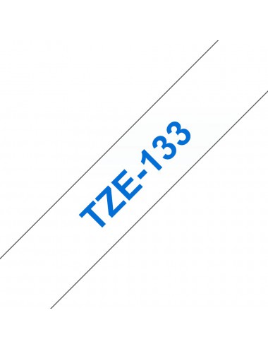 Brother TZE-133 ruban d'étiquette Bleu sur transparent