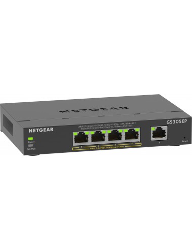 NETGEAR 5-Port Gigabit Ethernet PoE+ Plus Switch (GS305EP) Géré L2 L3 Gigabit Ethernet (10 100 1000) Connexion Ethernet,