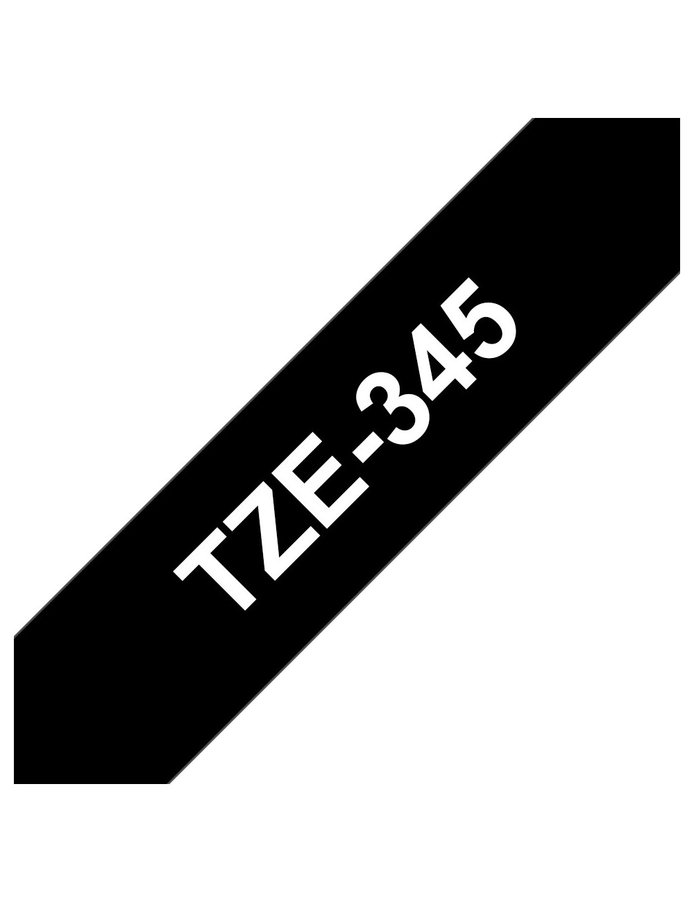 Brother TZE-345 nastro per etichettatrice Bianco su nero
