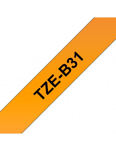 Brother TZE-B31 nastro per etichettatrice Nero su arancione fluorescente