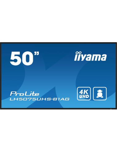 iiyama ProLite Pantalla plana para señalización digital 125,7 cm (49.5") LCD Wifi 500 cd m² 4K Ultra HD Negro Procesador